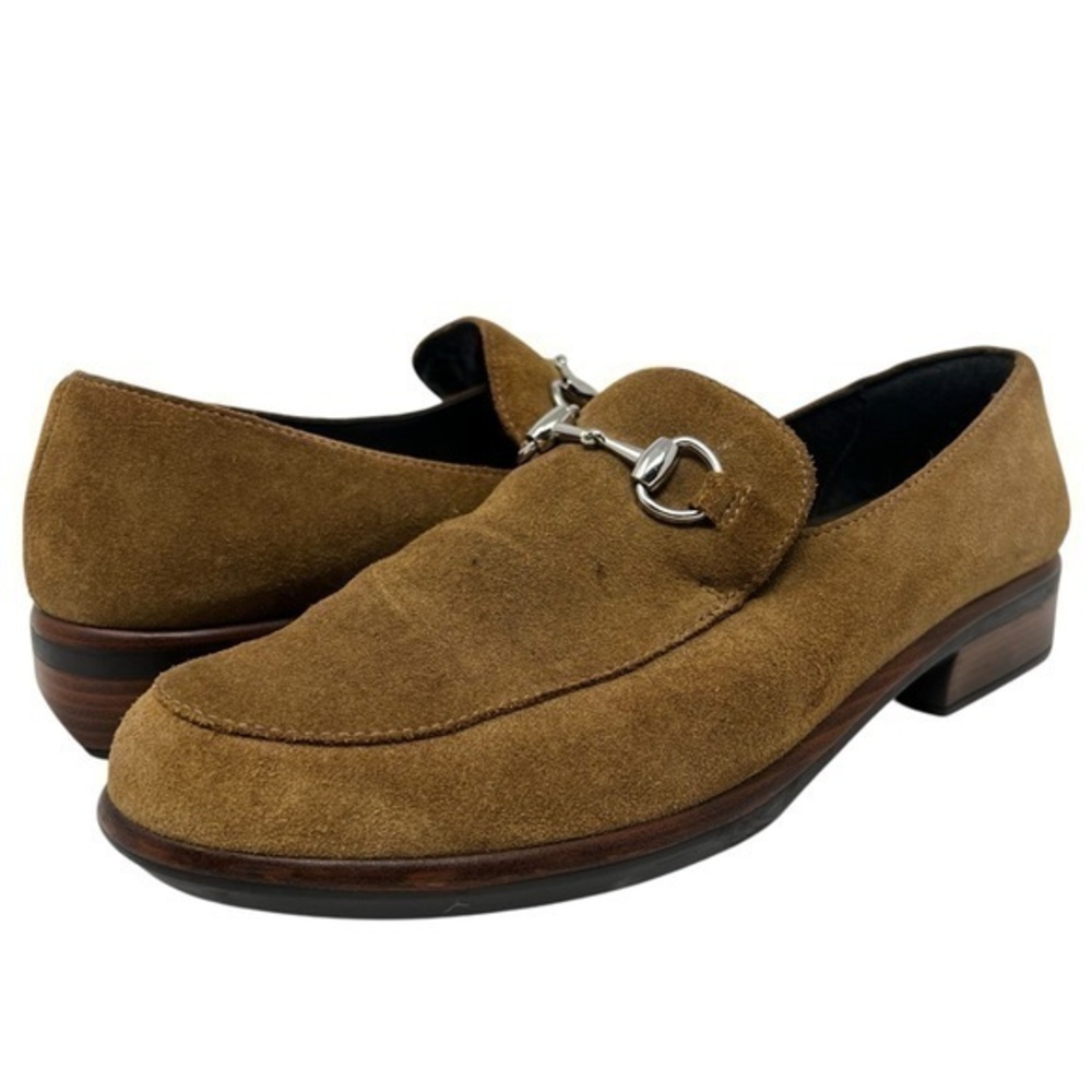 Naot Tan Suede Loafers with Silver Accent